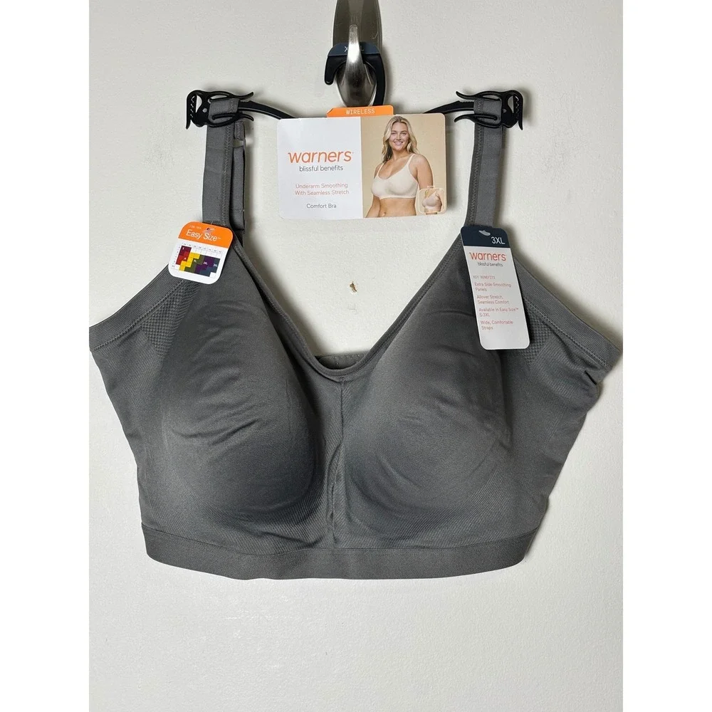 Warners Blissful Benefits Wireless Comfort Bra XXXL Smoothing Lightly Padded - Picture 1 of 6